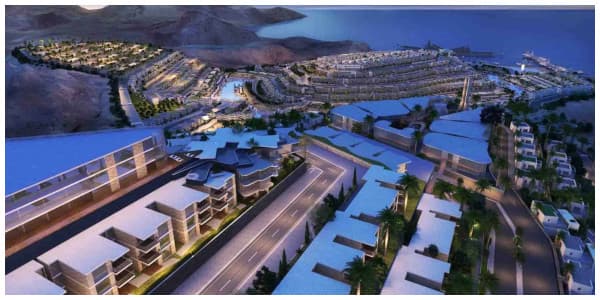 صورة أمامية لوحدات منتجع المونت جلالة بالعين السخنة.