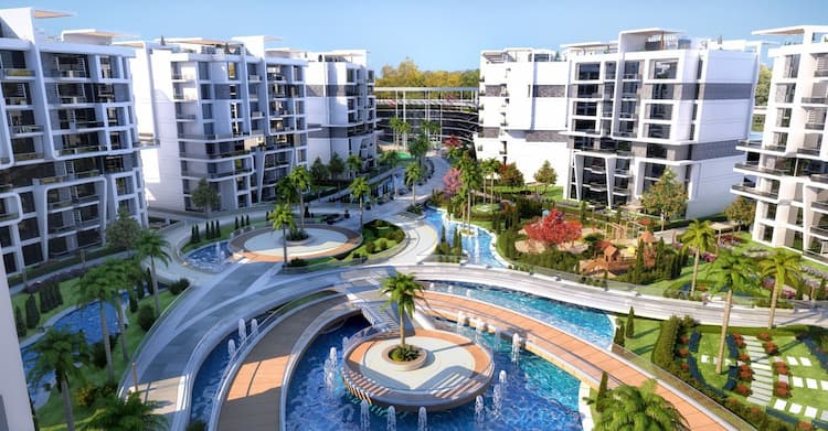 صورة توضح شكل لوحدات كمبوند أتيكا في العاصمة الإدارية الجديدة.