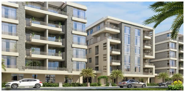 صورة جانبية للوحدات في كمبوند تاج سيتي بالقاهرة الجديدة.