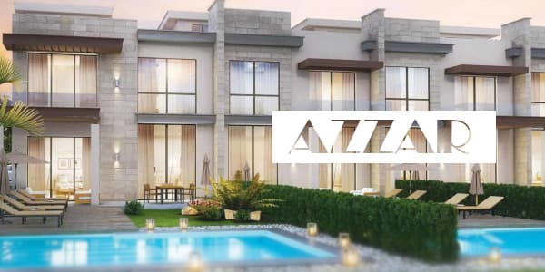 وحدات سكنية في كمبوند آزار القاهره الجديده أمامها حمامات سباحة