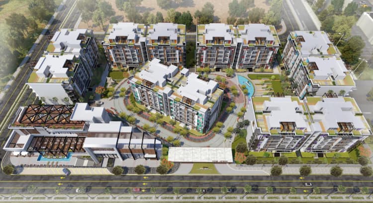 صورة علوية لماكيت كمبوند ذا ايكون بالتجمع الخامس.