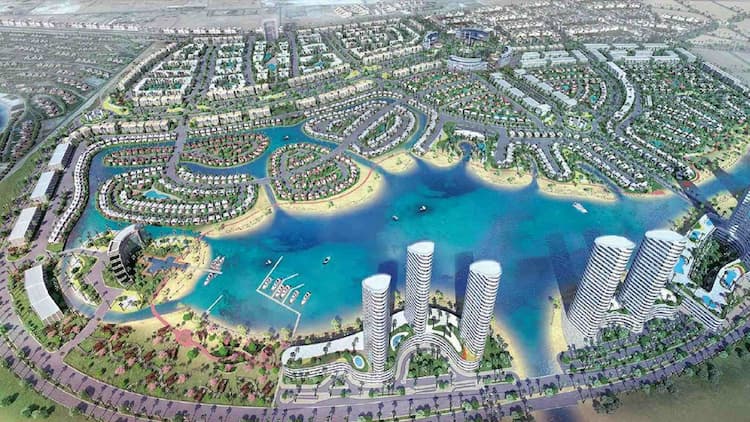 صورة علوية لماكيت مدينة العلمين الجديدة.