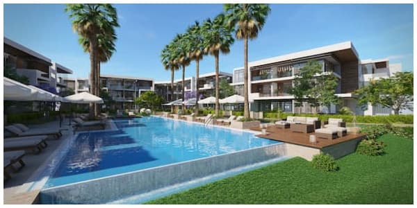 مساحات خضراء بمنتجع ذا جروف العين السخنة