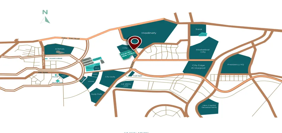 خريطة كمبوند بالم هيلز التجمع الخامس