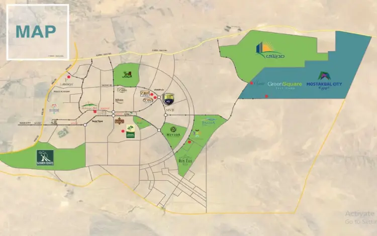 موقع كمبوند جرين سكوير المستقبل سيتي