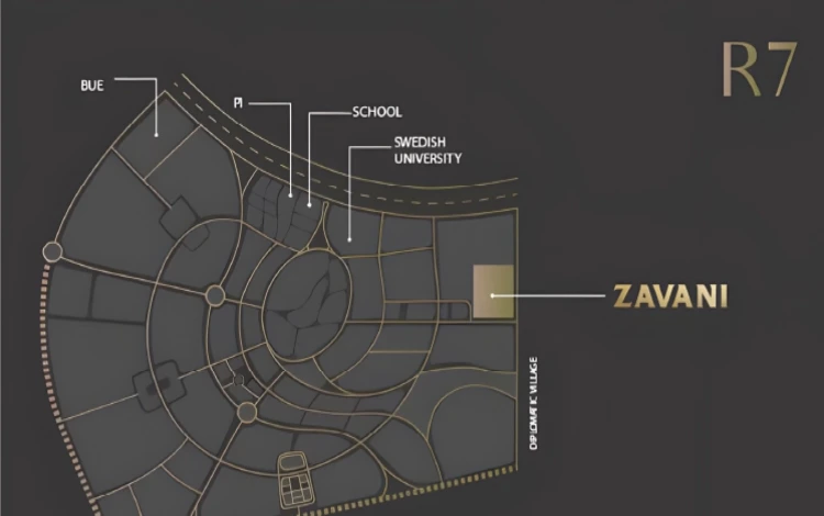 كمبوند Zavani New Capital خريطة موقع كمبوند زافاني