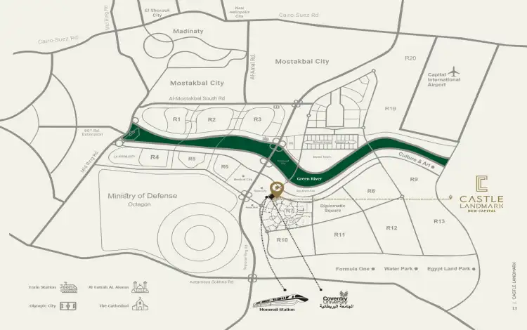 كمبوند castle landmark new capital موقع موقع كمبوند كاسيل لاند مارك العاصمة الإدارية