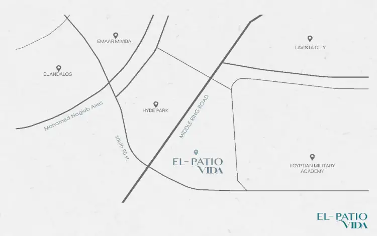 موقع كمبوند الباتيو فيدا التجمع الخامس