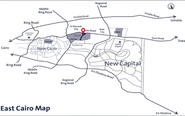 موقع مشروع ذا سباين طلعت مصطفى