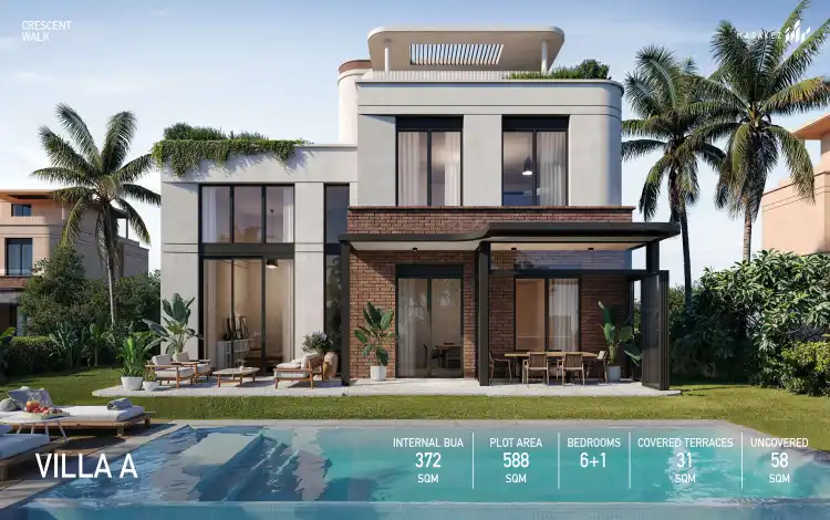 مرافق كمبوند كريسنت ووك Crescent walk New Cairo