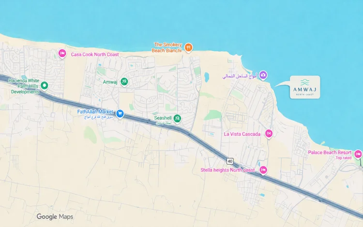 The location of Amwaj North Coast