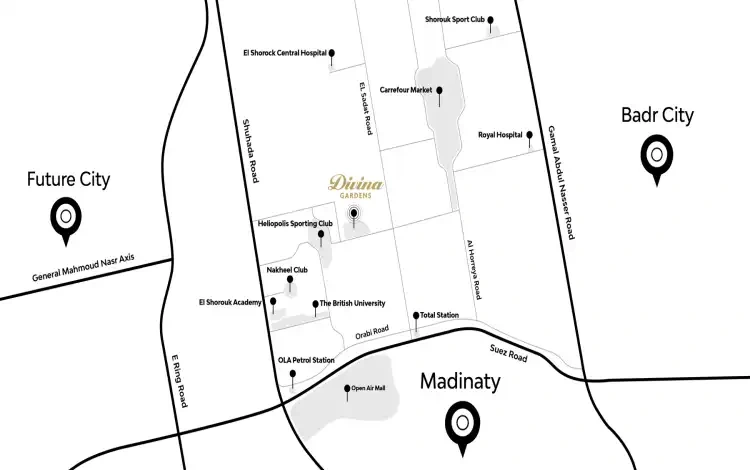 The location of Divina Gardens Compound