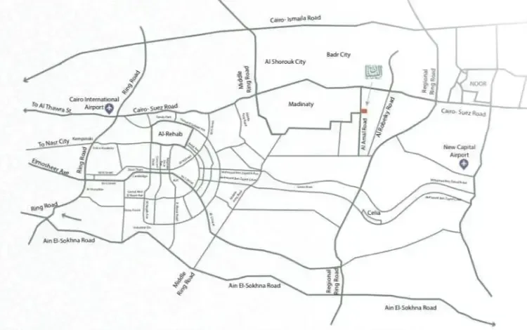 The location of Privado Madinaty
